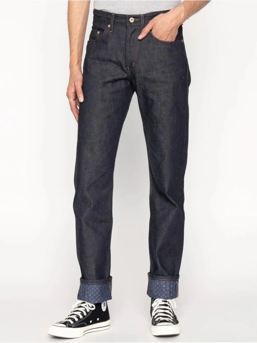 Naked & Famous Kimono Print Selvedge Denim Jeans Weird Guy